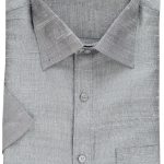 Grey Raw Silk Shirt – Short Sleeves